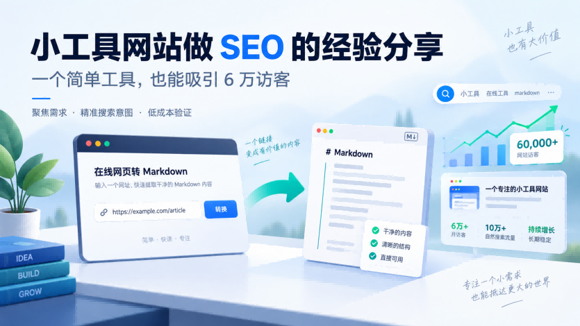 站长经验：一个极简小工具，如何做到月引流 6 万？